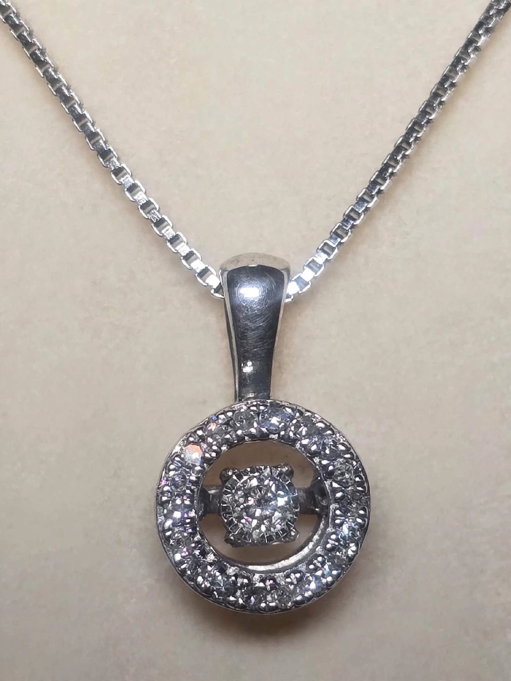 💫Kay Dancing Diamond Sterling Silver Unstoppable Love Halo Pendant Necklace